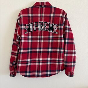Supreme Plaid Quilted Shirt Jacket Red Flannel Men’s M Streetwear Box Logo